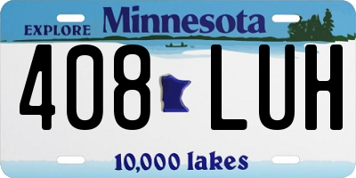 MN license plate 408LUH