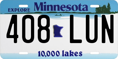 MN license plate 408LUN
