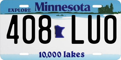 MN license plate 408LUO