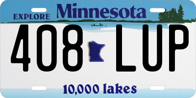 MN license plate 408LUP