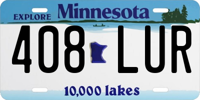MN license plate 408LUR