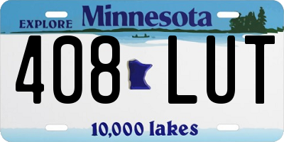 MN license plate 408LUT