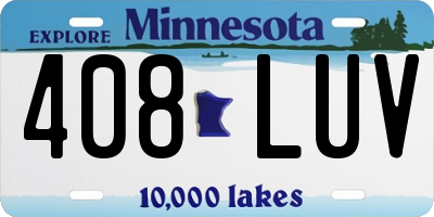 MN license plate 408LUV
