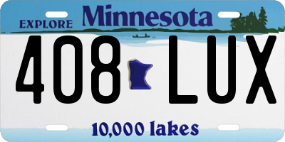 MN license plate 408LUX