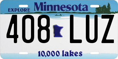 MN license plate 408LUZ