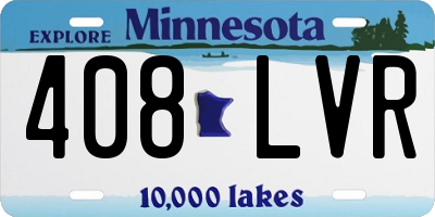 MN license plate 408LVR