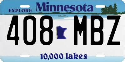 MN license plate 408MBZ
