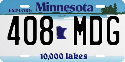 MN license plate 408MDG