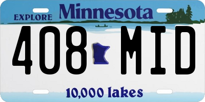 MN license plate 408MID