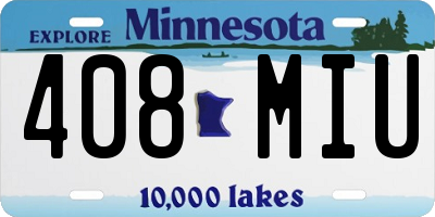 MN license plate 408MIU