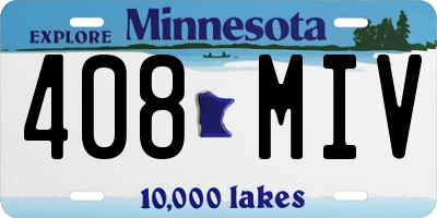 MN license plate 408MIV