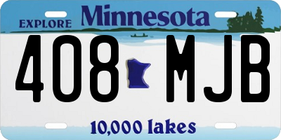 MN license plate 408MJB