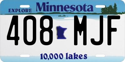 MN license plate 408MJF