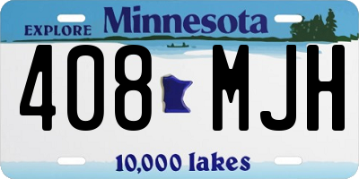 MN license plate 408MJH