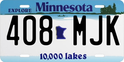 MN license plate 408MJK