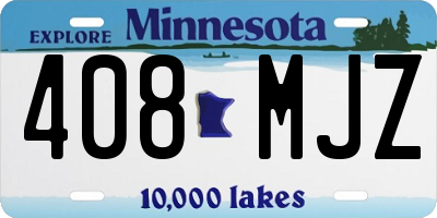MN license plate 408MJZ