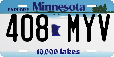 MN license plate 408MYV