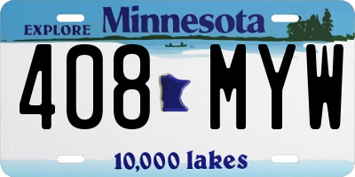 MN license plate 408MYW
