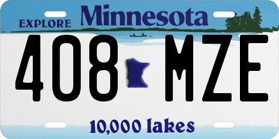 MN license plate 408MZE