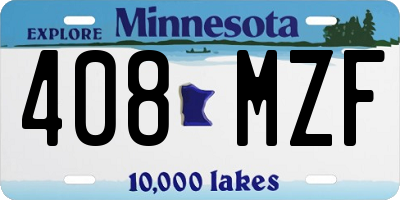 MN license plate 408MZF