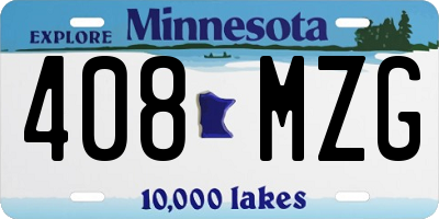 MN license plate 408MZG