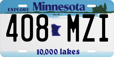 MN license plate 408MZI