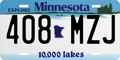 MN license plate 408MZJ