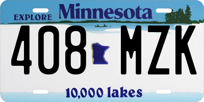 MN license plate 408MZK