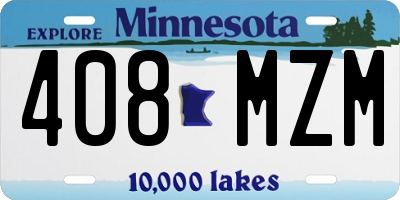 MN license plate 408MZM