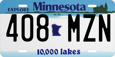 MN license plate 408MZN