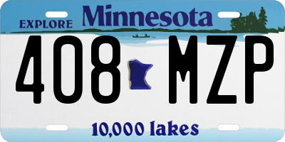 MN license plate 408MZP