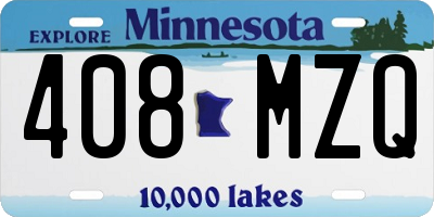 MN license plate 408MZQ