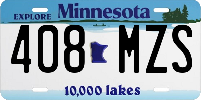 MN license plate 408MZS