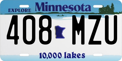 MN license plate 408MZU