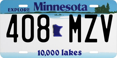 MN license plate 408MZV