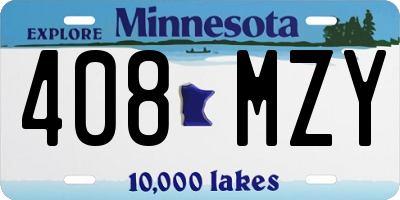 MN license plate 408MZY