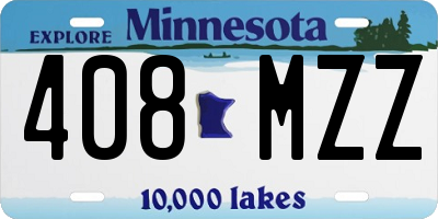 MN license plate 408MZZ