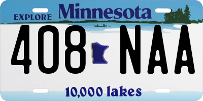 MN license plate 408NAA