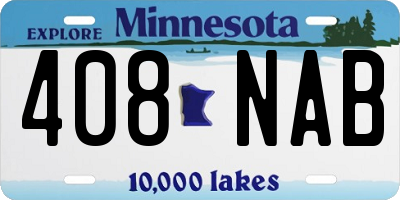 MN license plate 408NAB