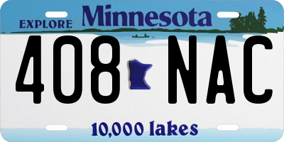 MN license plate 408NAC