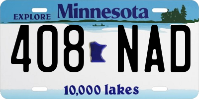 MN license plate 408NAD