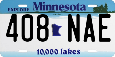 MN license plate 408NAE