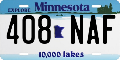 MN license plate 408NAF