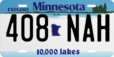 MN license plate 408NAH