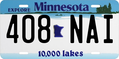 MN license plate 408NAI
