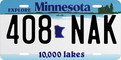 MN license plate 408NAK