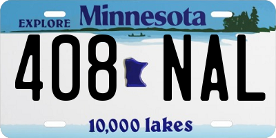 MN license plate 408NAL