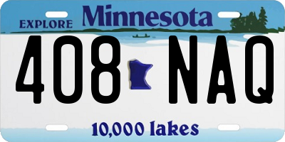 MN license plate 408NAQ