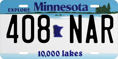 MN license plate 408NAR