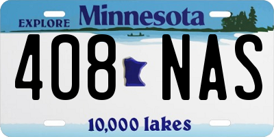 MN license plate 408NAS